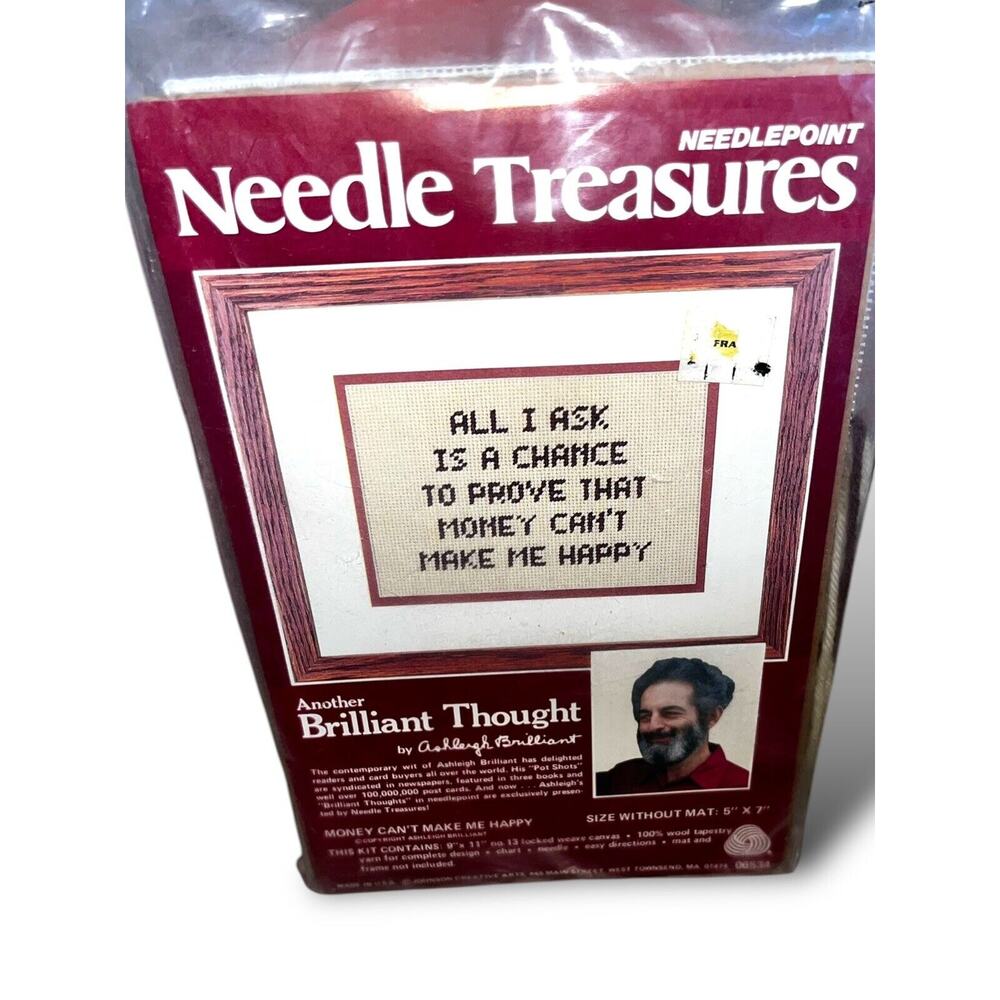 Vintage Needle Treasures Needlepoint Kit Brilliant Thought One Day Kitsch
